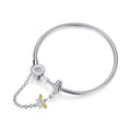 925 Sterling Silver Adjustable Length 17cm Bracelet for Women