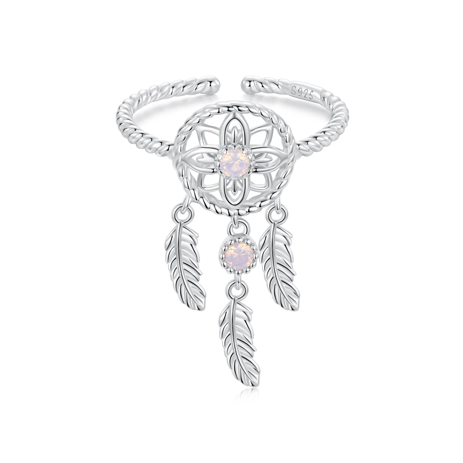 925 Sterling Silver Nano Opal Stone Ring for Women