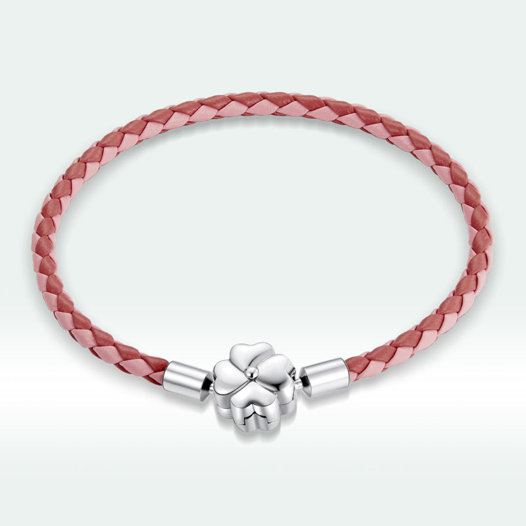 925 Sterling Silver Oxidized Leather Bracelet 17cm for Men