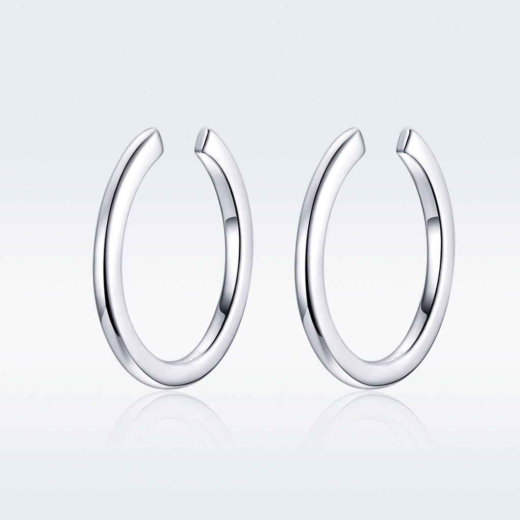 925 Sterling Silver Earrings with Platinum Plating, 1.3cm for Women