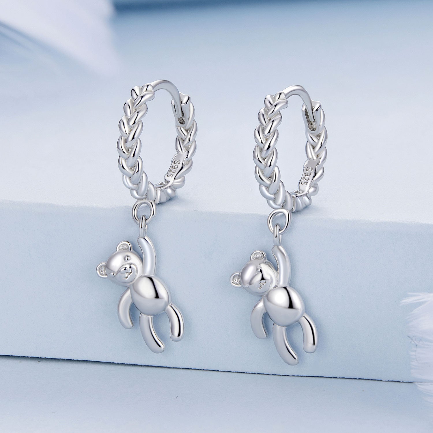 925 Sterling Silver Plated Platinum Earrings