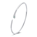 S925 Sterling Silver Bracelet with Pavé Setting CZ 6cm Diameter for Women
