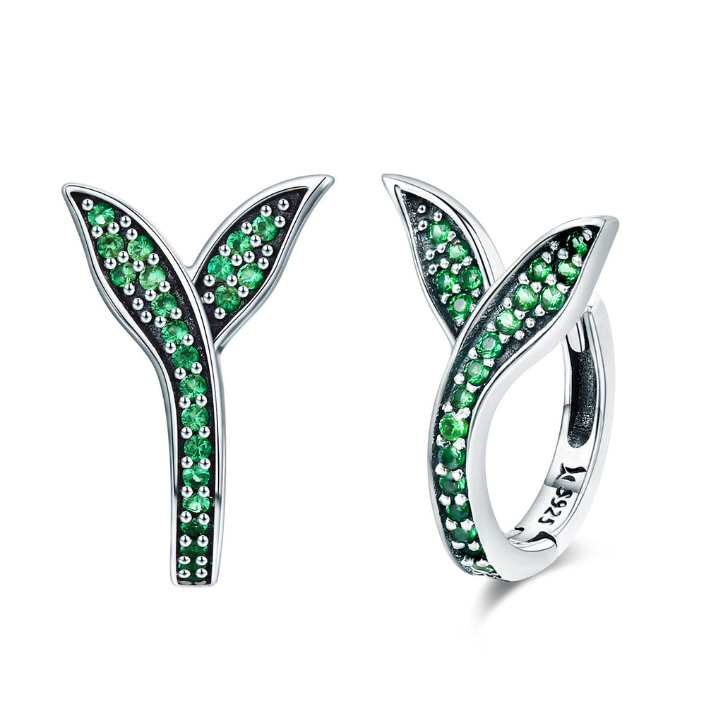 925 Sterling Silver Earrings with Pavé Setting CZ 1.5*1cm for Women
