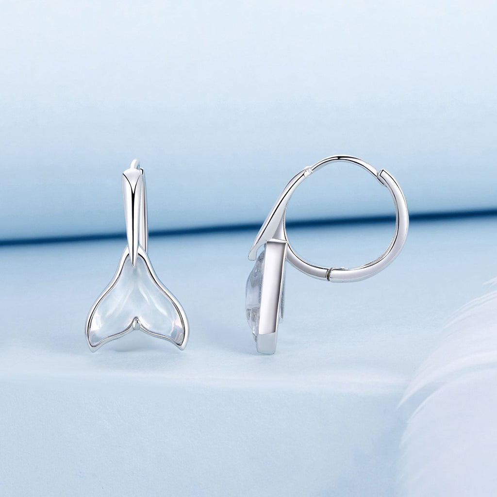 925 Sterling Silver Transparent Glass Earrings for Women
