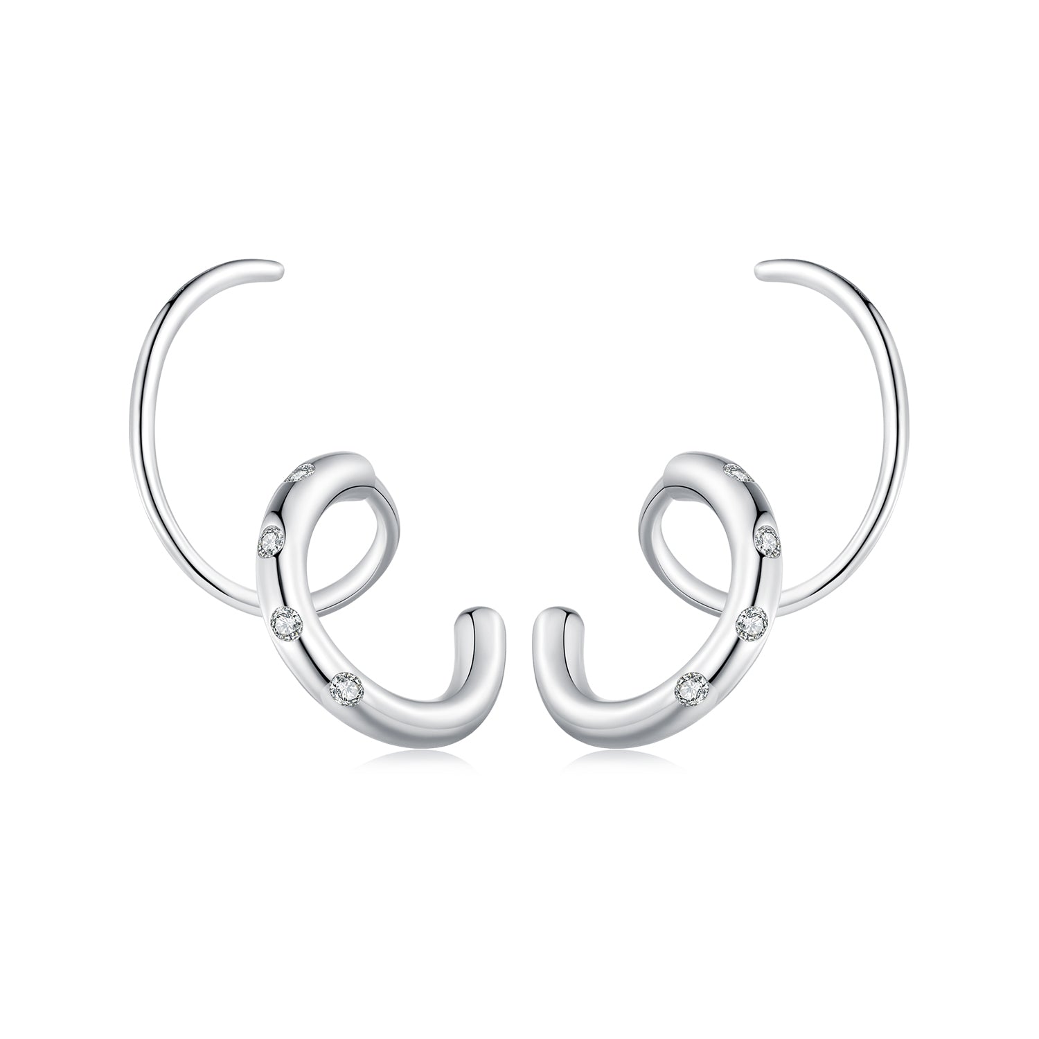 925 Sterling Silver CZ Pavé Earrings for Women