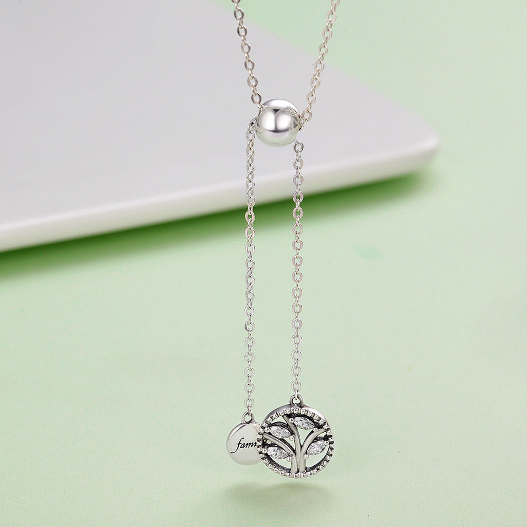 925 Sterling Silver Necklace 42CM Length with 9.5CM Pendant for Women