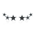 S925 Oxidized Silver Pavé CZ Earrings for Women