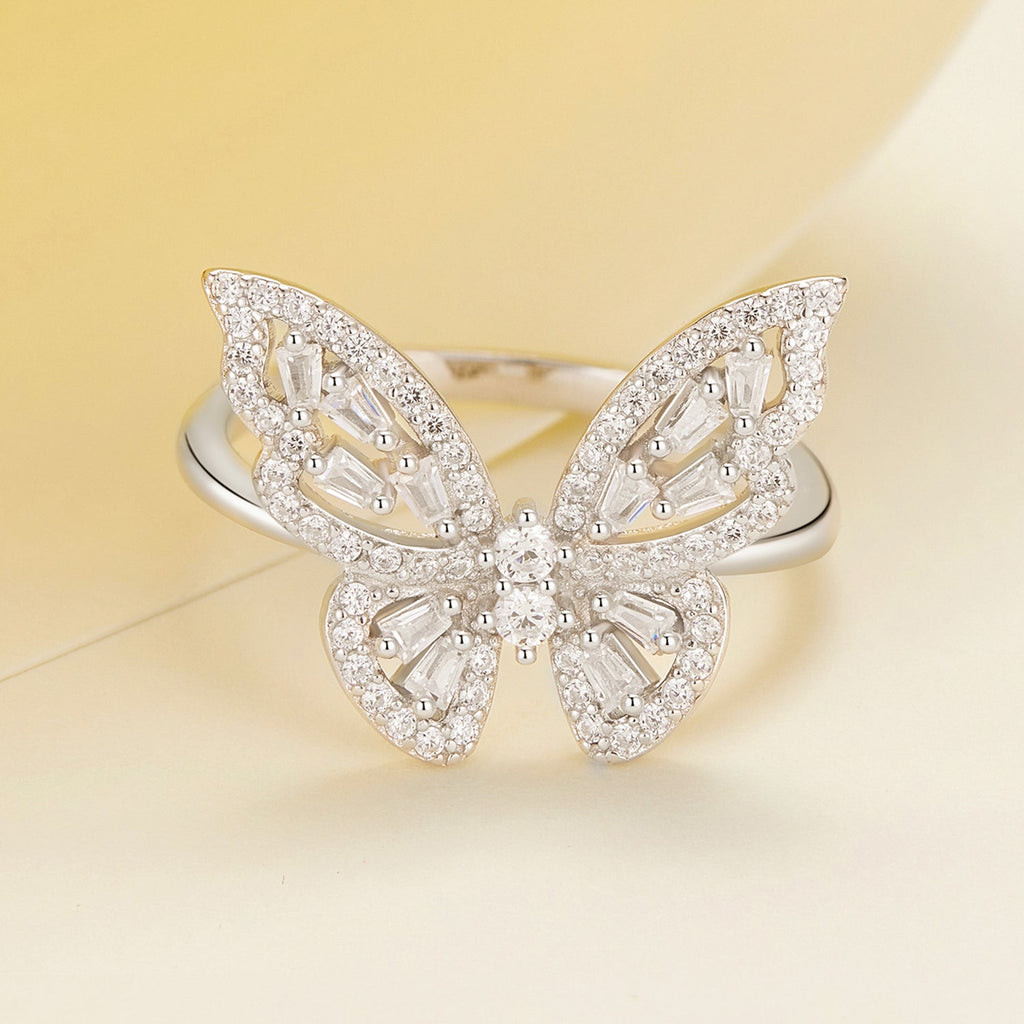 925 Sterling Silver White Gold Plated 1.9mm CZ Pavé Setting Ring Size 7 for Women