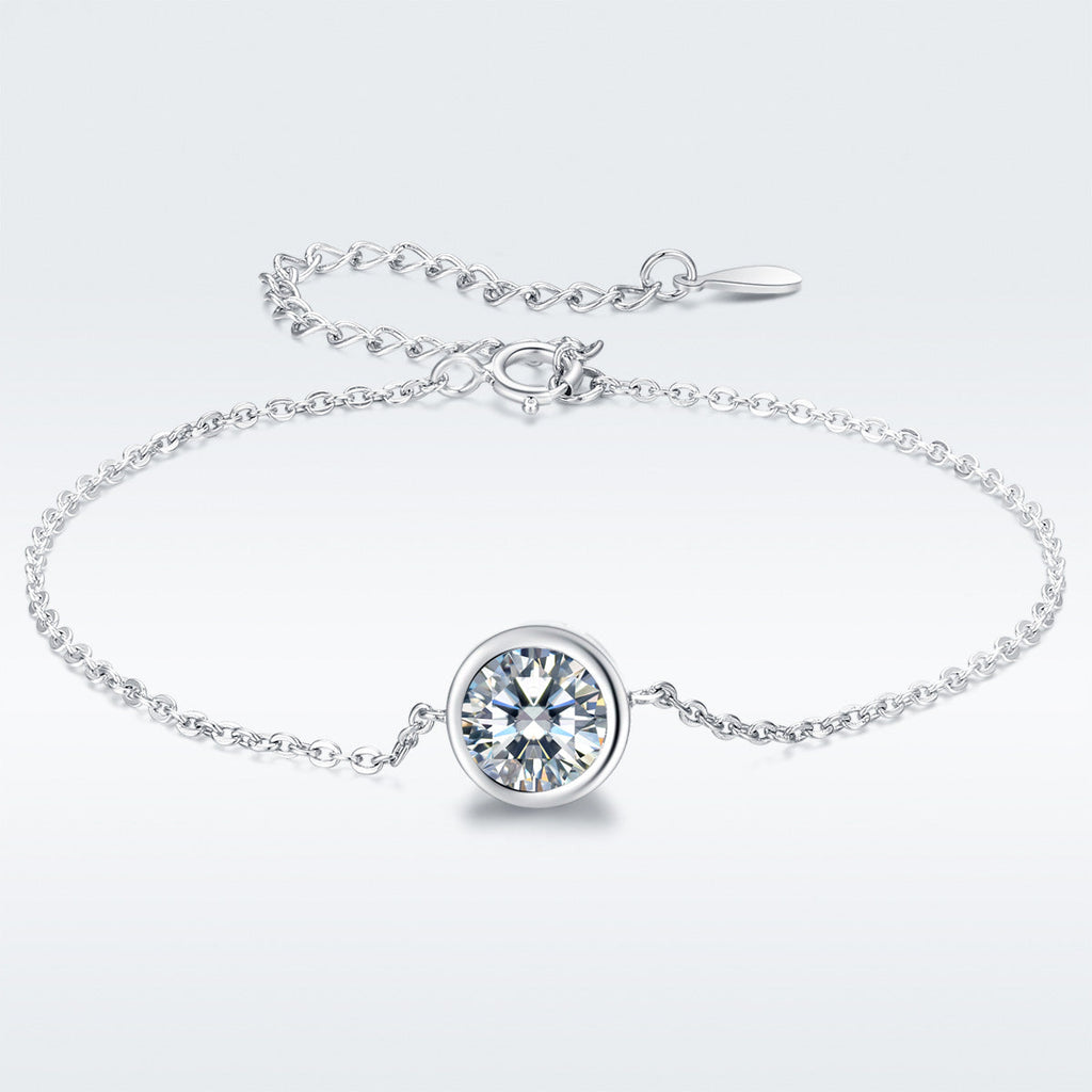 925 Sterling Silver & Platinum Plated CZ Bracelet for Women