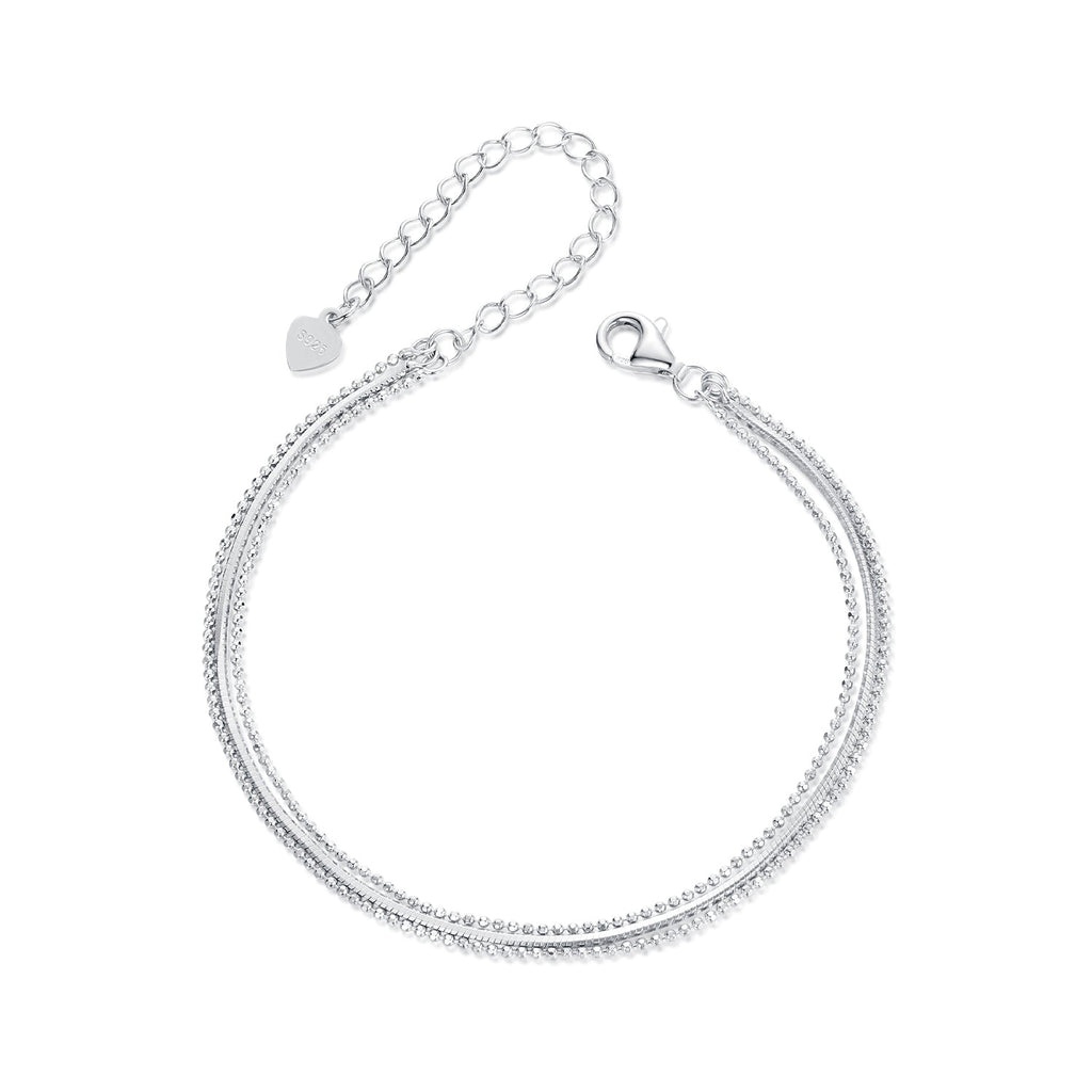 925 Sterling Silver & White Gold Plated Bracelet