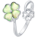 925 Sterling Silver Transparent Glass Ring for Women