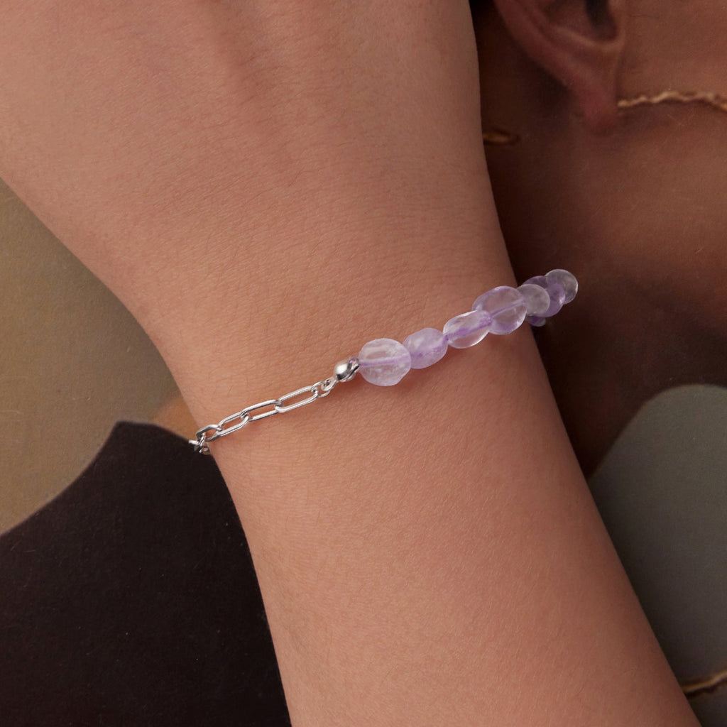 925 Sterling Silver & White Gold Plated Crystal Bracelet 16+5cm for Women