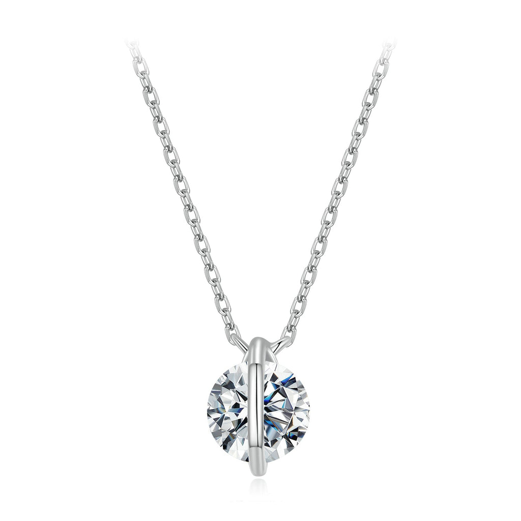 925 Sterling Silver 0.65 Carat Genuine Moissanite Necklace for Women
