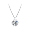 925 Sterling Silver Moissanite & CZ Pavé Necklace - 40+5cm for Women