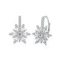 925 Sterling Silver Earrings with Pavé Setting CZ in White Gold for Women