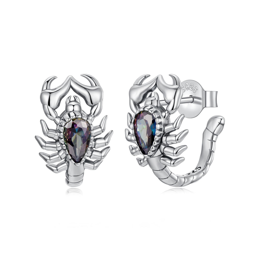 925 Sterling Silver Oxidized Earrings with Pavé CZ for Women