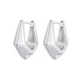 925 Sterling Silver White Gold Plated Earrings 14x6.5mm for Women