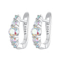925 Sterling Silver Earrings with CZ in Pavé Setting, 12x3mm, for Women