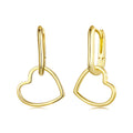 925 Sterling Silver Earrings with Love Pendant for Women