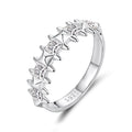 925 Sterling Silver 0.24cm White Gold Plated Ring with CZ for Women Size 6