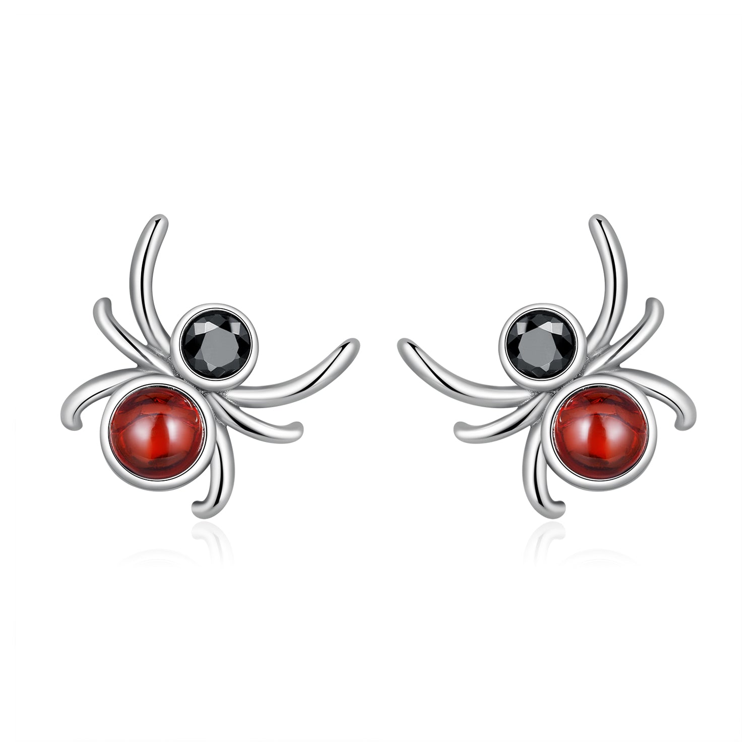 925 Sterling Silver Earrings with Pavé Setting CZ and Transparent Glass