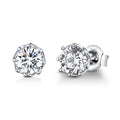 925 Sterling Silver Plated Platinum 0.6cm CZ Earrings
