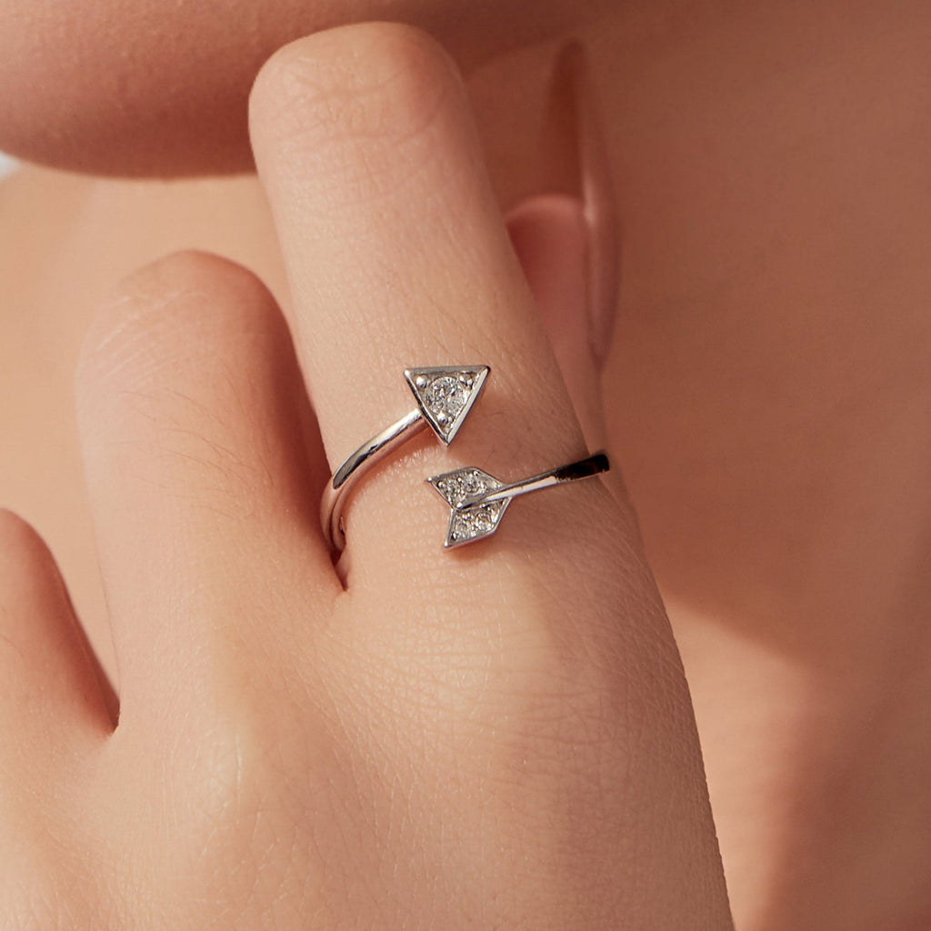 925 Sterling Silver White Gold Plated Pavé CZ Rings for Women
