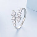 925 Sterling Silver White Gold Plated Pavé Setting Rings for Women
