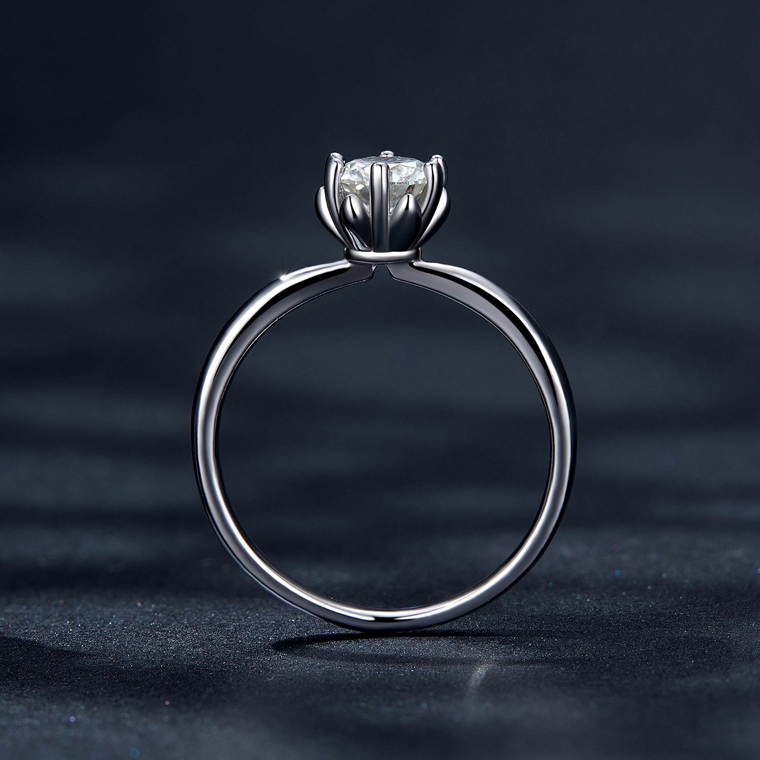 925 Sterling Silver Plated Moissanite Ring Size 6
