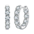 925 Sterling Silver Moissanite Earrings 0.1 Carat White Gold Plated 1.5x0.3cm Women