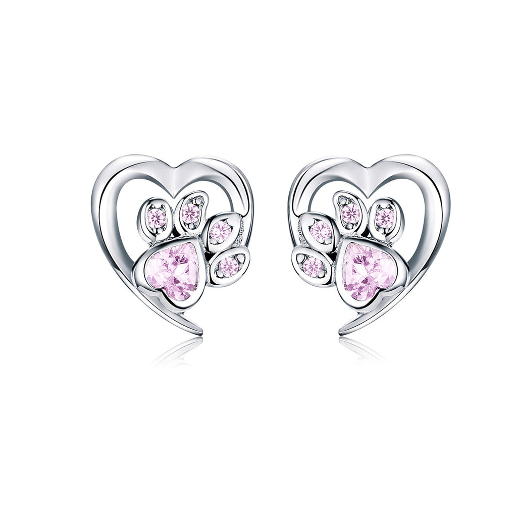 925 Sterling Silver Earrings with Pavé Setting CZ, 0.9cm for Women