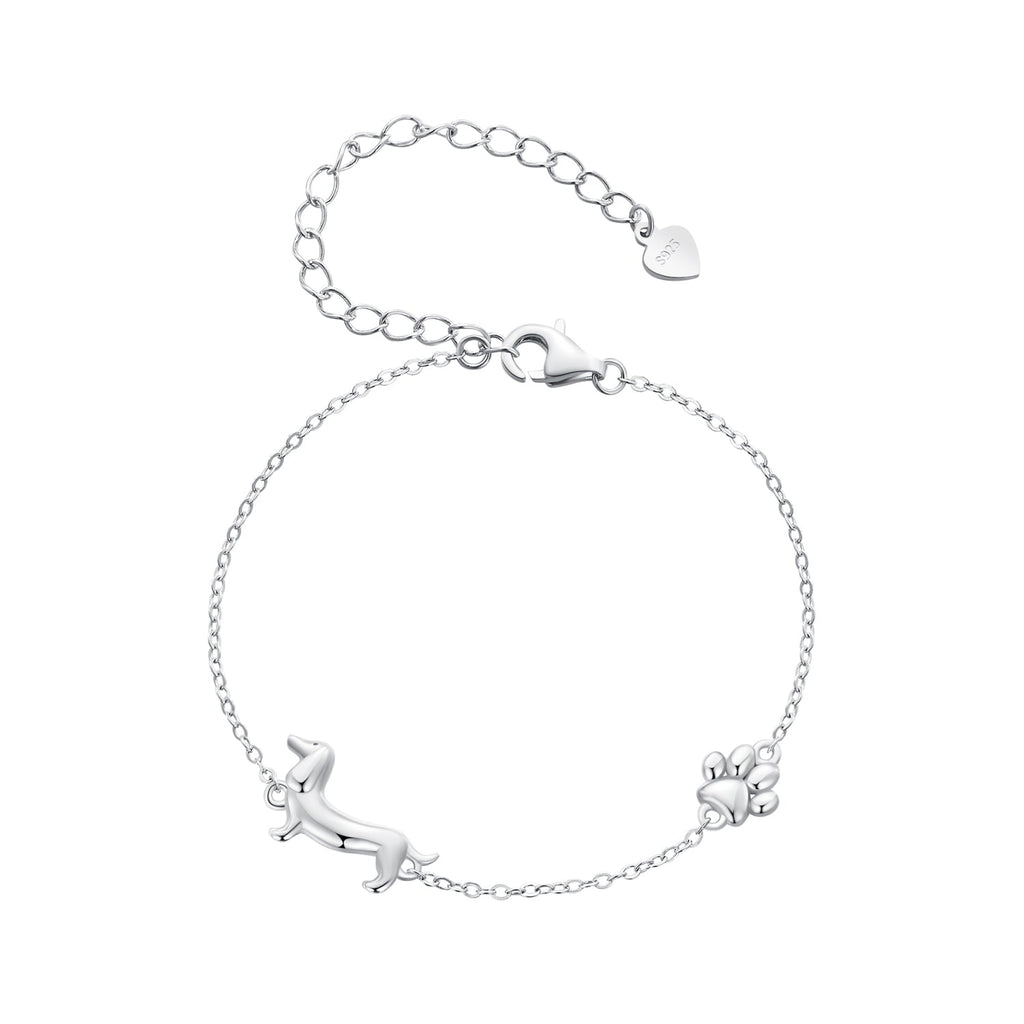 925 Sterling Silver Plated Platinum 150mm+60mm Bracelet for Women
