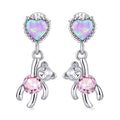 925 Sterling Silver Earrings with Translucent Opal and CZ for Women