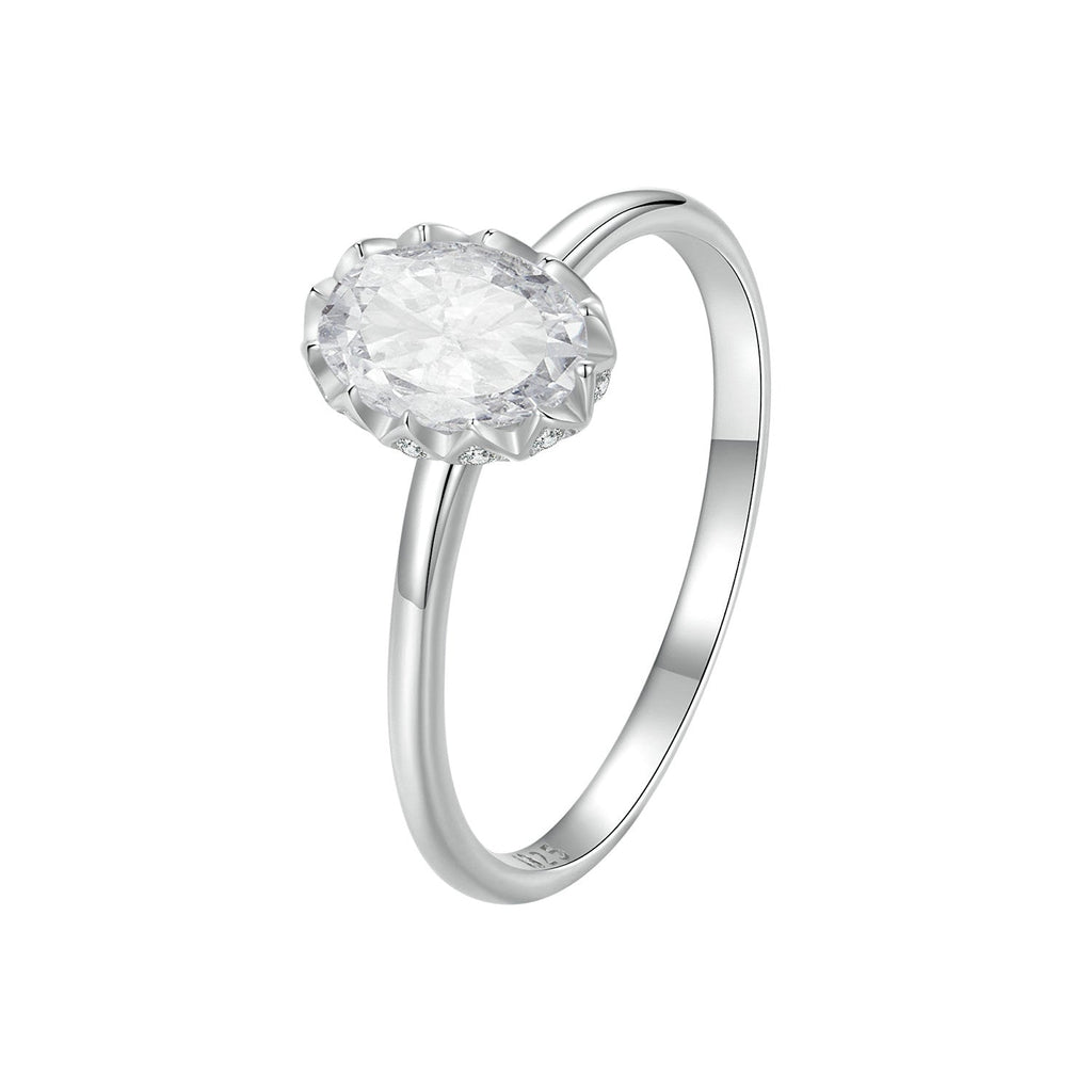 925 Sterling Silver 1.6mm Moissanite 1ct Ring in Size 6 for Women