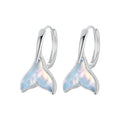 925 Sterling Silver Transparent Glass Earrings for Women