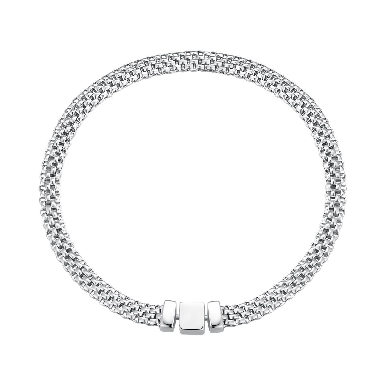 925 Sterling Silver Plated Platinum 17.0 Size Bracelet for Women