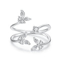 925 Sterling Silver Pavé Setting CZ White Gold Plated Ring 0.18cm for Women