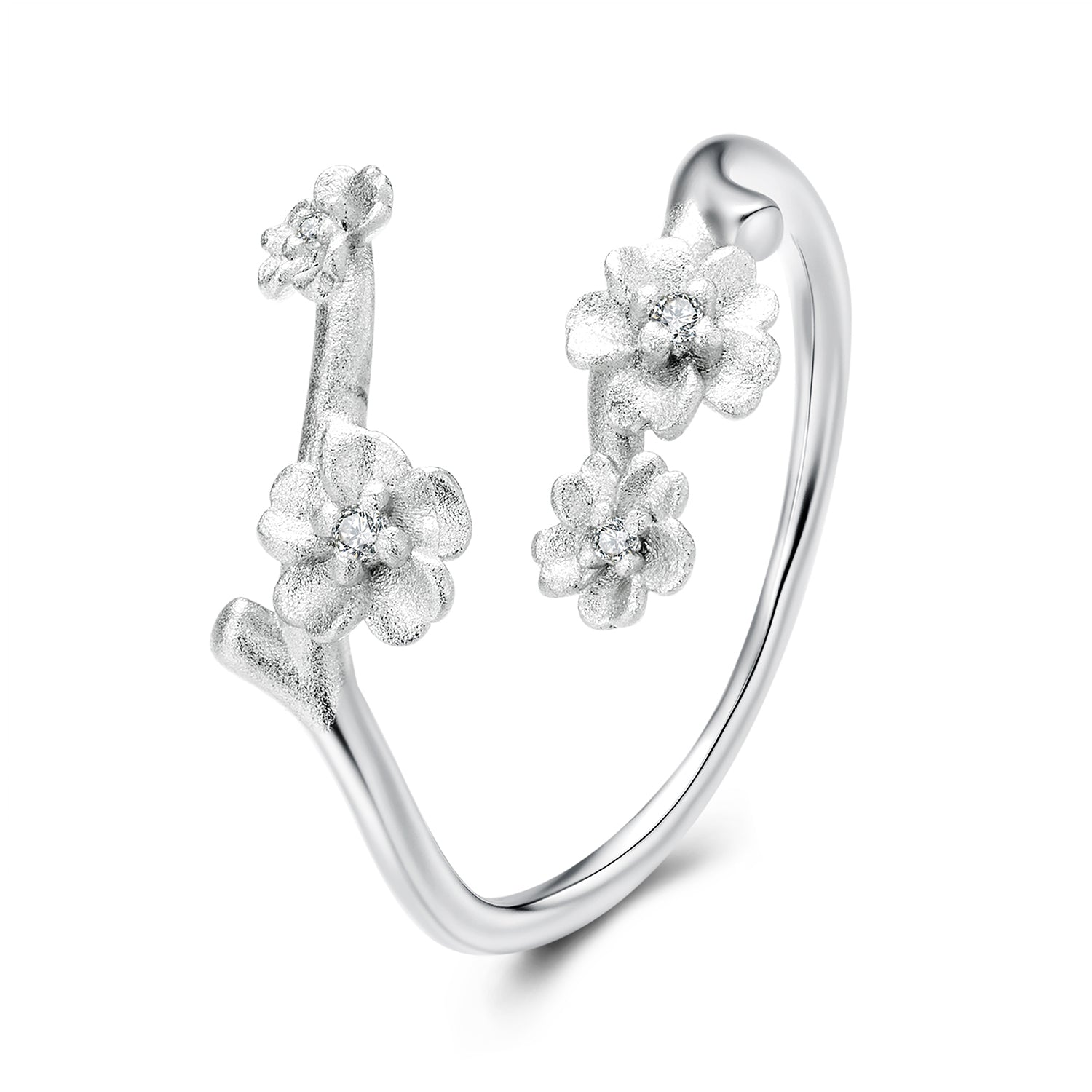 925 Sterling Silver Plated White Gold Ring for Women