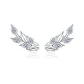 925 Sterling Silver Earrings with CZ in Pavé Setting, 1.4*0.5cm for Women