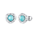 925 Sterling Silver Amazonite Earrings 0.55cm Plated White Gold for Women