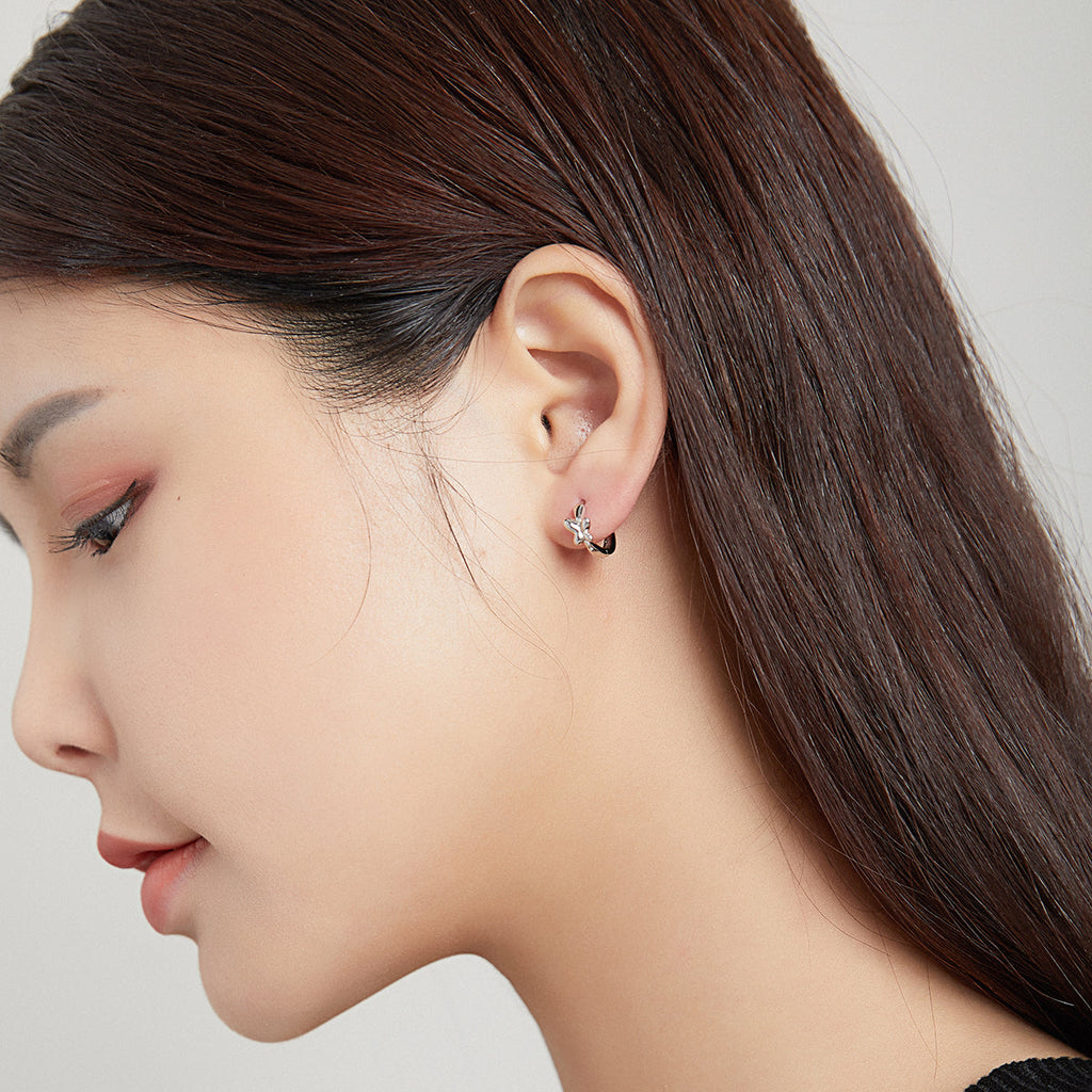 925 Sterling Silver Plated Platinum Earrings for Women