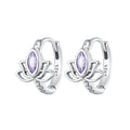 925 Sterling Silver Earrings with Pavé Setting CZ - 1.3x1.0cm - Oxidized Silver for Women