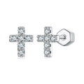 925 Sterling Silver Moissanite Earring 0.7x0.6cm for Women