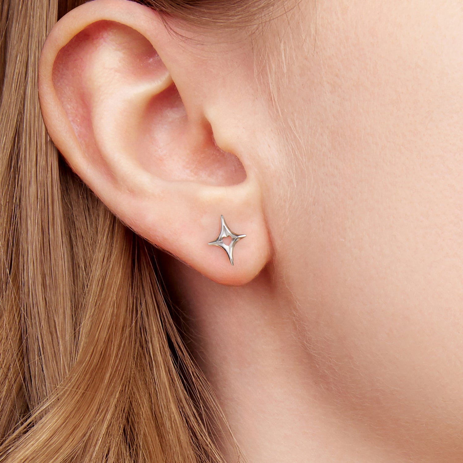 925 Sterling Silver Earrings 1.2x0.9cm