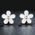 925 Sterling Silver Enamel Earrings - 0.9CM