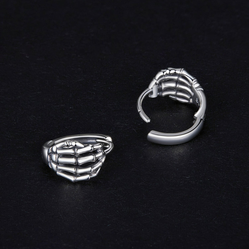 925 Sterling Silver Oxidized Earrings 12x7mm for Women