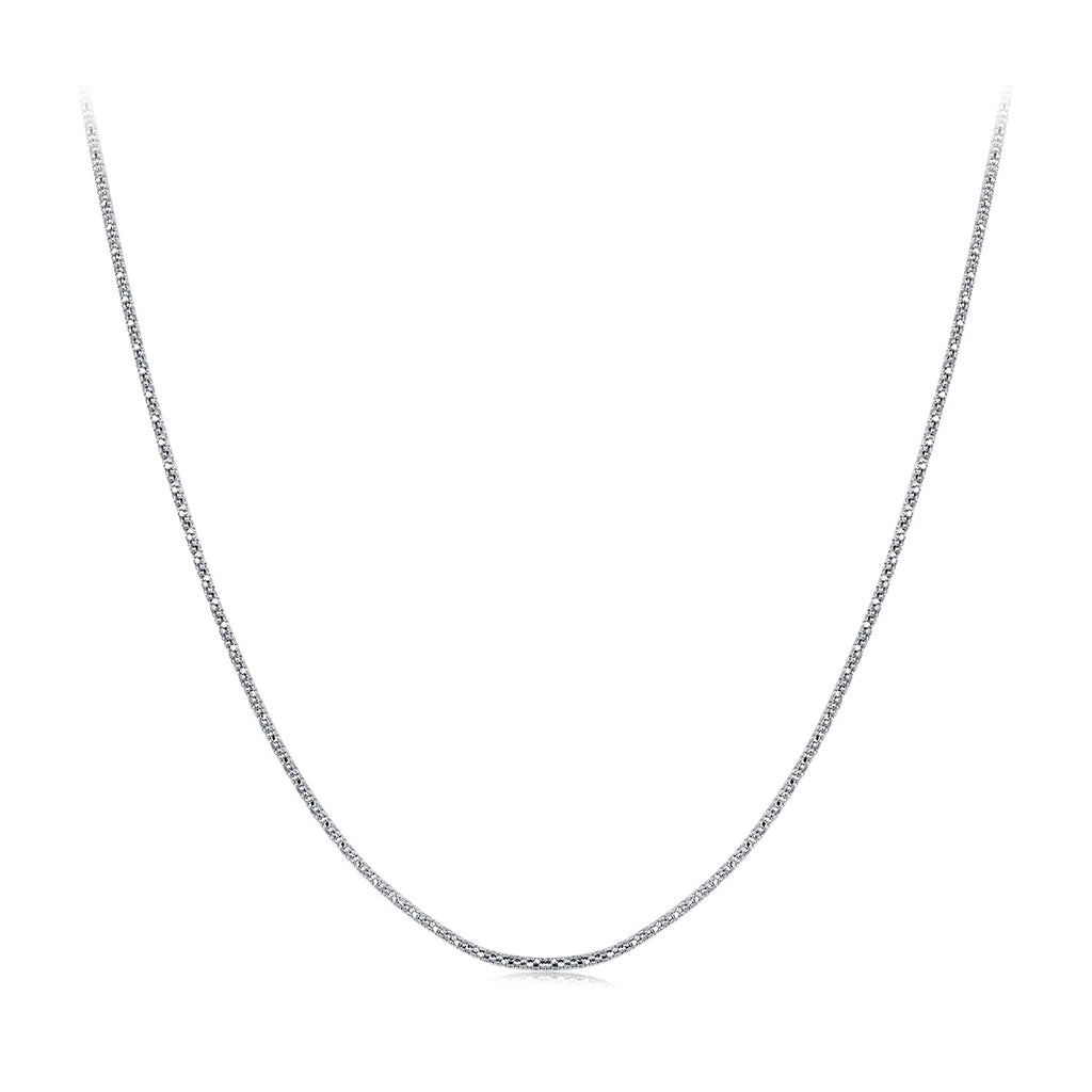 925 Sterling Silver White Gold Plated 40+5cm Necklace for Women