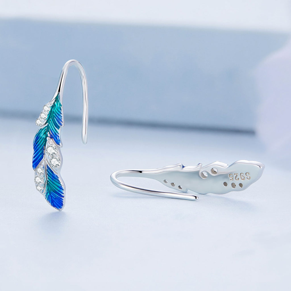 925 Sterling Silver Enamel Finish Pavé CZ Earrings for Women