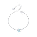 925 Sterling Silver White Gold Plated Bracelet with Enamel Process
