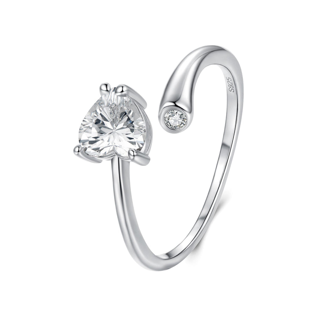925 Sterling Silver Ring with Pavé Setting CZ, 0.6 cm Width, Style E for Women